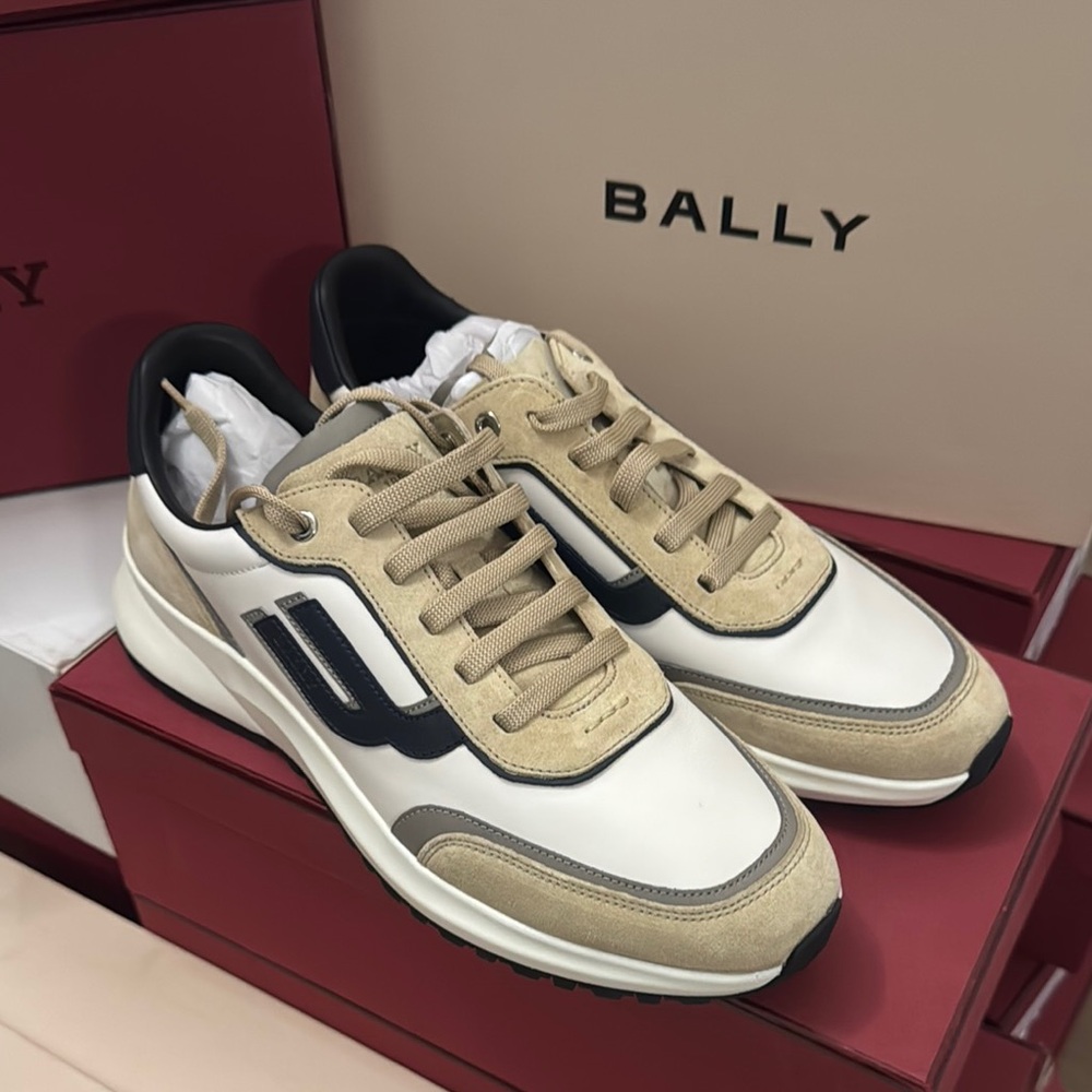 Bally Tan and White Sneakers Retro-Inspired Design